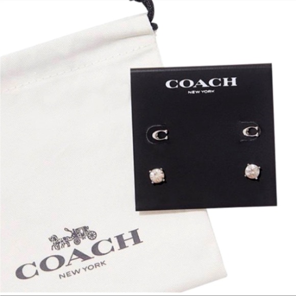NWT authentic Coach earring with studs and logo - Picture 1 of 3